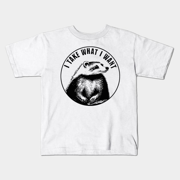 Honey Badger Kids T-Shirt by valentinahramov